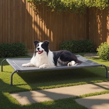 Bedsure Outdoor Elevated Dog Bed Large Sized Dog, 49"L x 31.5"W x 8"Th, Grey