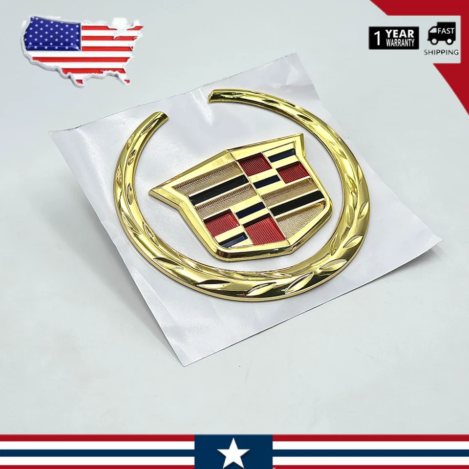 1x Emblema de portón trasero 3D cromado dorado CT6 ATX DTS Escalade SRX Foto 4 de 4