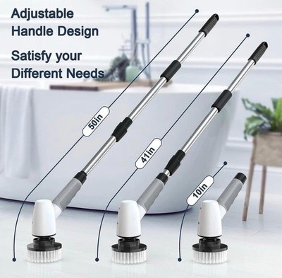 8 in 1 Elektrische Spin Scrubber Reinigungsbürste 50'' Langer Arm Leistungsstark Leicht