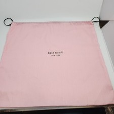 Kate Spade Large Pink Storage Dust Bag 19  X 17  Drawstring Black Logo Pre-owned