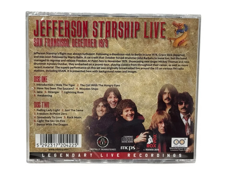Jefferson Starship - Live San Francisco December 1979 2 CD - Image 2 of 2
