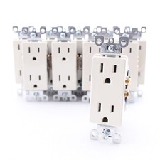 Leviton 5325-A Almond Decora 15A Receptacle Duplex Wall Power Outlet 5-15R 10pcs