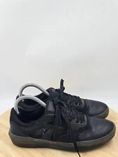 VANS AVE Leather Mesh Shoe Skate Black Sneakers Casual Men's  SZ 6