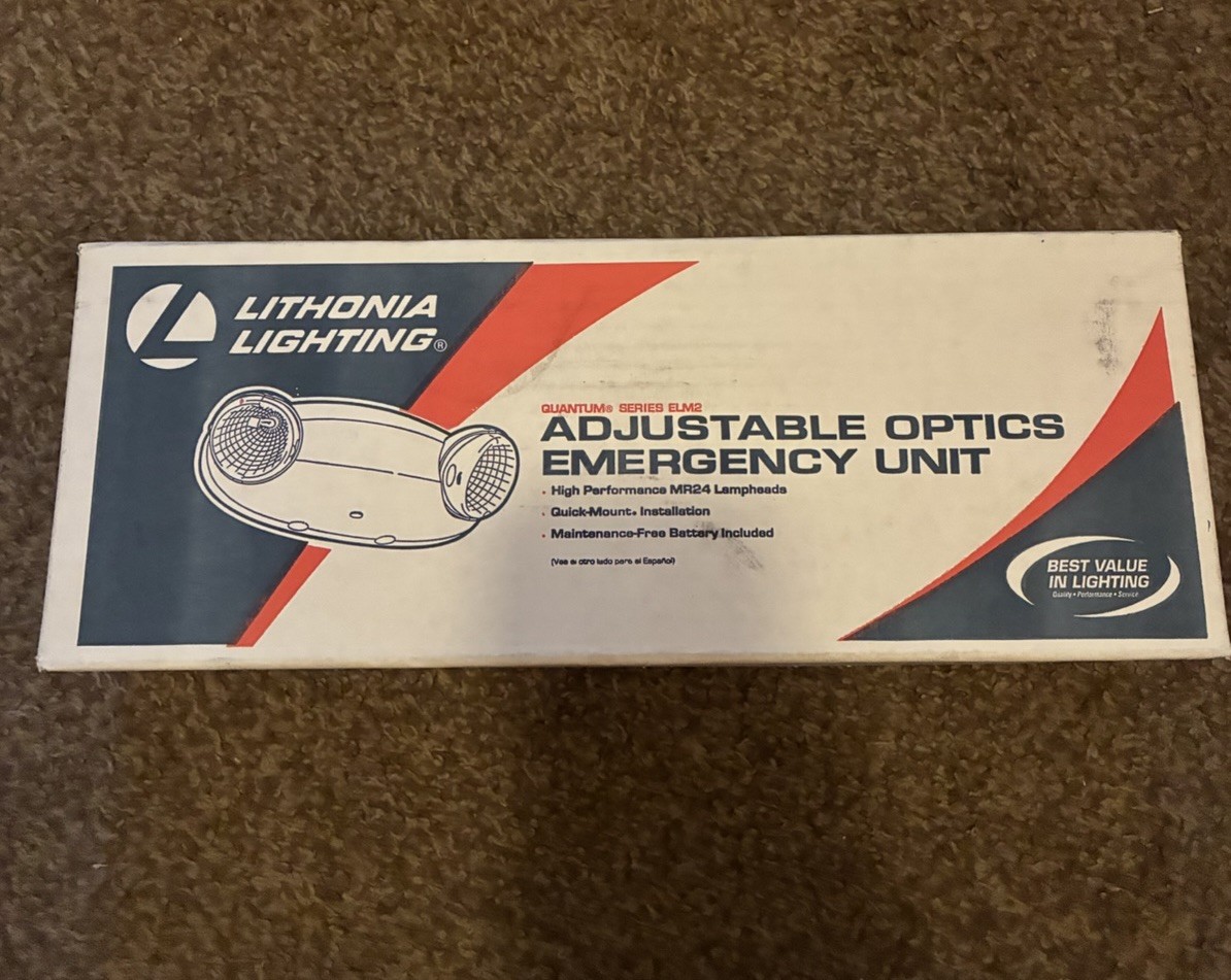 Lithonia Lighting Quantum Series Elm2B Adjustable Optics Emergency Light Sealed