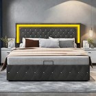 160x200 cm Schlussverkauf Polsterbett Stauraumbett Doppelbett Bettkasten Samt.