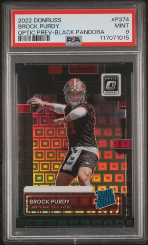 Brock Purdy [Optic Preview Black Pandora] #P-374 2022 Panini Donruss card