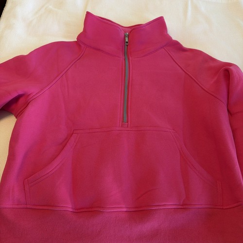 AUTOMET Womens Sweatshirt Half Zip Cropped Pullover Fleece Quarter XS Pink NWT - Afbeelding 8 van 17