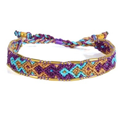KELITCH Handmade Macrame Colour Candy Wide Bohemia Woven Friendship Bracelets