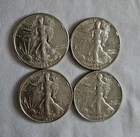 Lot Of 4 Walking Liberty Half Dollars - Blast White AU/Uncirculated