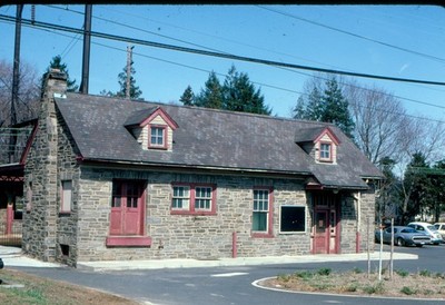 Reading passenger station @ Oreland PA-1981 Kodak original slide