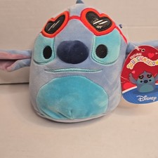 Disney Stitch Squishmallow Plush   Heart Sunglasses   8"