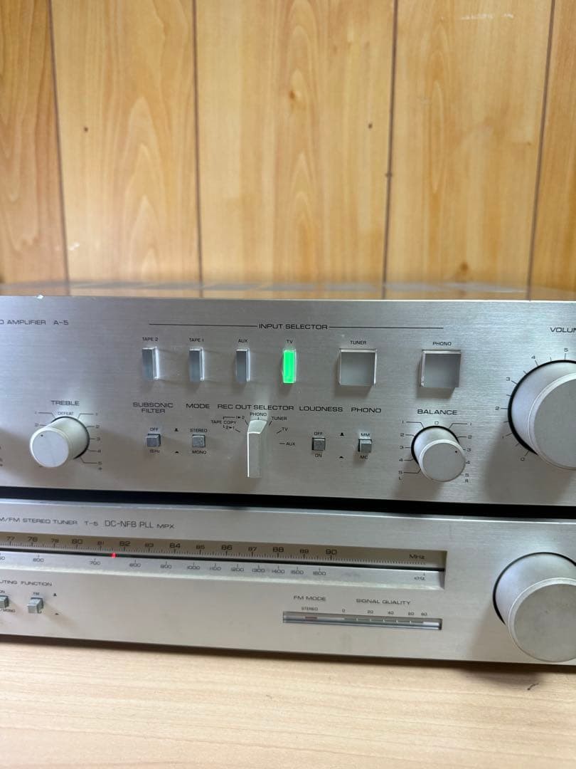 Yamaha A-5 Integrated Amplifier T-5 Tuner Tested Working Vintage