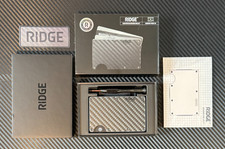 Ridge Wallet 2.0 Carbon Fiber 3K Cash Strap Minimalist Wallet, RFID Blocking