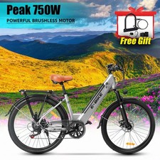 26" Electric Bike for Adults, 750W Motor Ebike, 7-Speed 25MPH E Mountain Bike