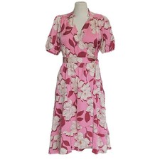 Draper James Women's Lightweight Short Sleeve Wrap Midi Dress (Pink, XXL)