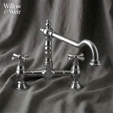 Polished Chrome Kitchen Mixer Crosshead Tap Ideal for Belfast Butler Sink