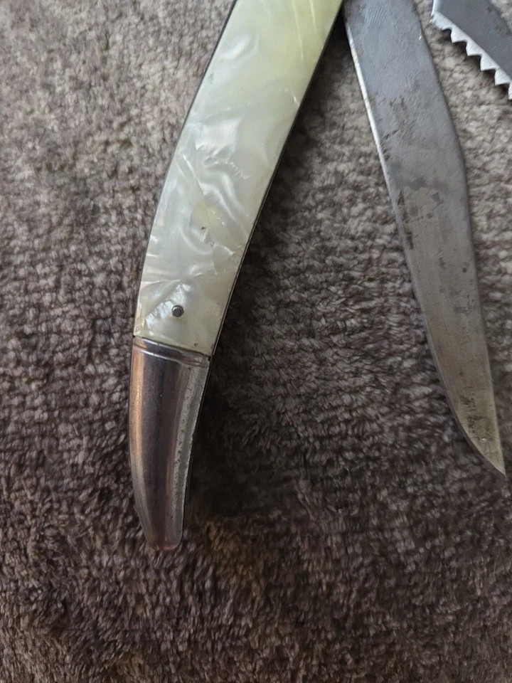 Antiguo Imperial - Navaja de Bolsillo de Pesca - Emblema de Pez en Mango - 2 Hojas - 7 1/2 Pulgadas Foto 4 de 4