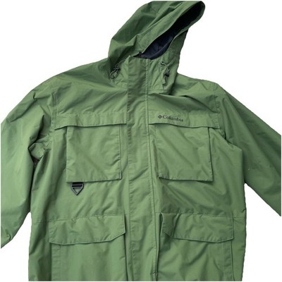 Columbia Green Hooded Jacket Men's Large Omni Tech