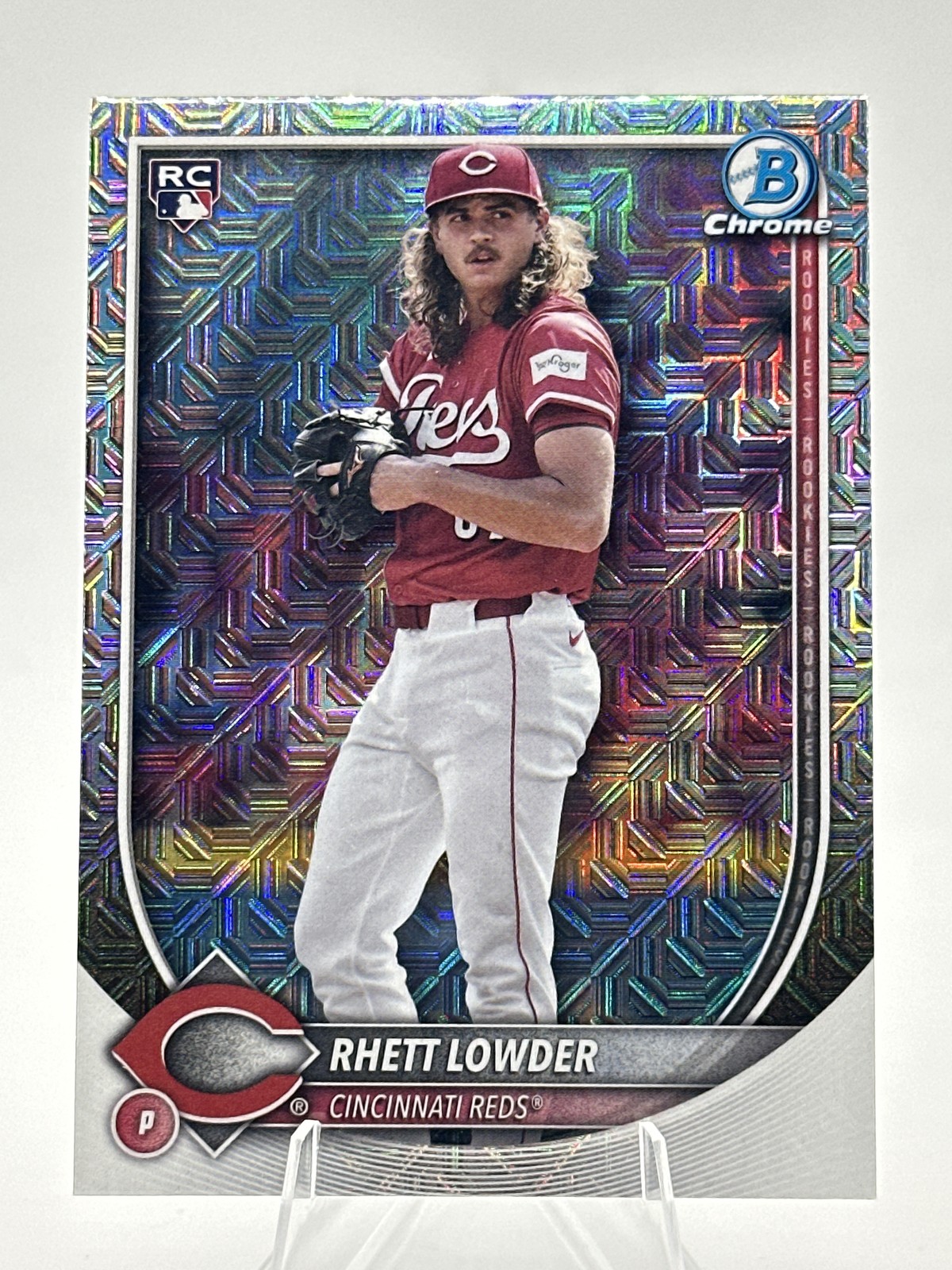2025 Bowman Chrome #6 Rhett Lowder - Mojo Refractor (Cincinnati Reds)