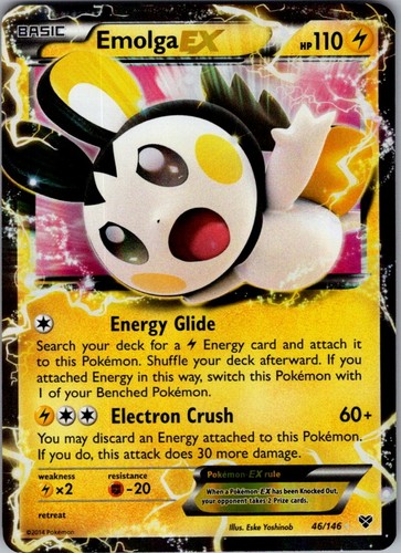 Emolga EX 46/146 Holo EX Rare XY Base Set Pokemon Near Mint
