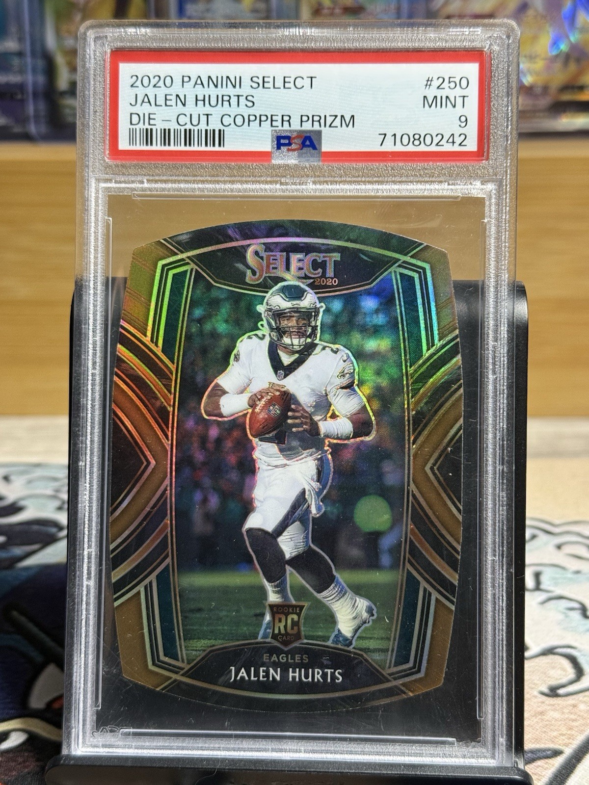 2020 Panini Select - Club Level Jalen Hurts #250 Copper Prizm Die-Cut /355 PSA 9