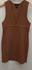 House of Harlow 1960 Women's Brown Size M Deep V-Neck Dress
