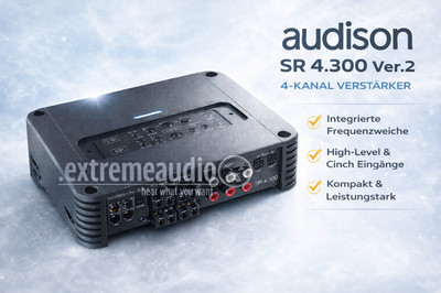 Audison SR 4.300 Ver.2 4 KANAL Class DVERSTÄRKER mit FREQUENZWEICHE