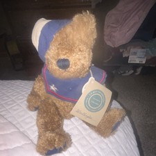 L.L. Bean Plush Bear Brown Blue with Sailor Outfit Hat Bandana