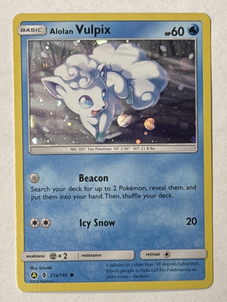 2018 Pokemon TCG Alolan Vulpix 21a/145 Cosmos Holo Promo Ungraded