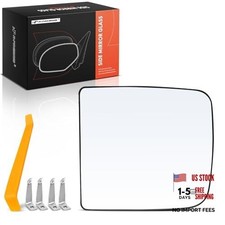 Left Driver Side Upper Heated Mirror Glass with Backing Plate Compatible with