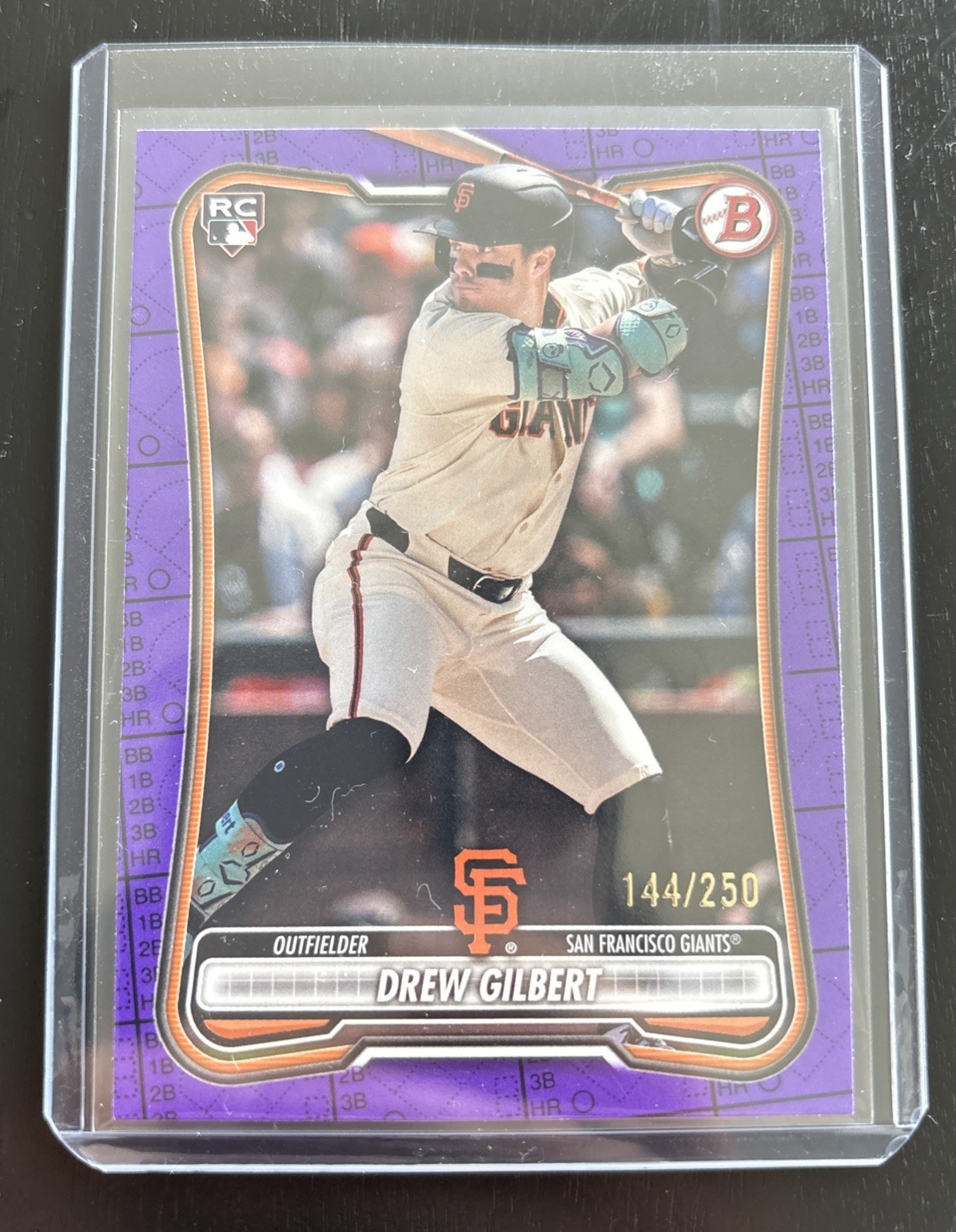 2026 Bowman Drew Gilbert Rookie RC Purple Pattern Paper Parallel /250 