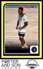 Anthony Edwards Yellow 2023-24 Hoops #189 Minnesota Timberwolves Basketball Card