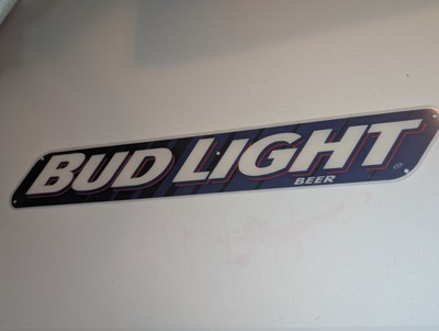 New Old Stock Bud Light Plastic Beer Sign 23.5'' X 3.5'' Budweiser 
