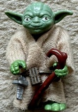Vintage Star Wars 1980 Yoda Action Figure Kenner With Cane And Belt HK Excellent