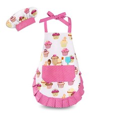 Kids Aprons for Cooking,Kids Chef Hat and Apron with Large Pocket for Baking ...