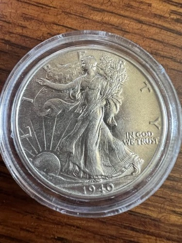 1940 Silver Walking Liberty Unc. Half Dollar.