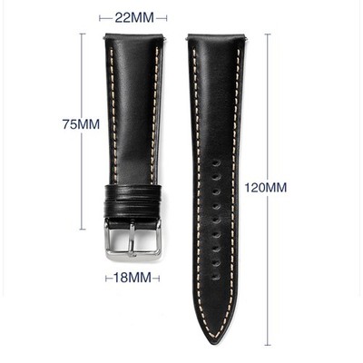 New Leather Strap Watch Band 20MM/22MM Wax Cowhide Universal Vintage Strap