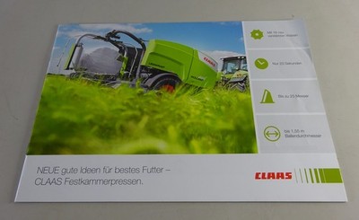Prospekt / Broschüre Claas Festkammerpressen / Rundballenpressen