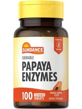 Papaya Enzymes  100 Chewable Tablets  Natural Tropical Flavor  Vegetarian,...