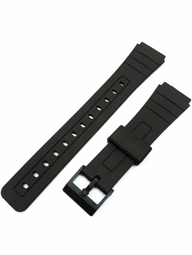 18mm Replacement Watch Strap Black Rubber Band For Casio F91W F94 F94W F105W