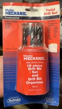 True Value Master Mechanic 15 Piece High Speed Steel Twist Drill Bit Set New
