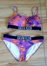 Original CALVIN KLEIN Bikini Set GR.M Neu, Tropical Leaf, für Gr. 36 38 -CUP A-B
