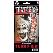 Tinsley Transfers Terrifier Art the Clown Chainsaw Art Temporary Tattoo