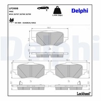 Delphi Bremsbelagsatz, Scheibenbremse LP3908 FüR Mazda