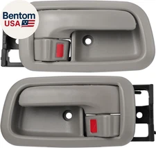 Pair of Interior Door Handles W/Bezel (Light Gray) for Toyota Tundra (Standard/R