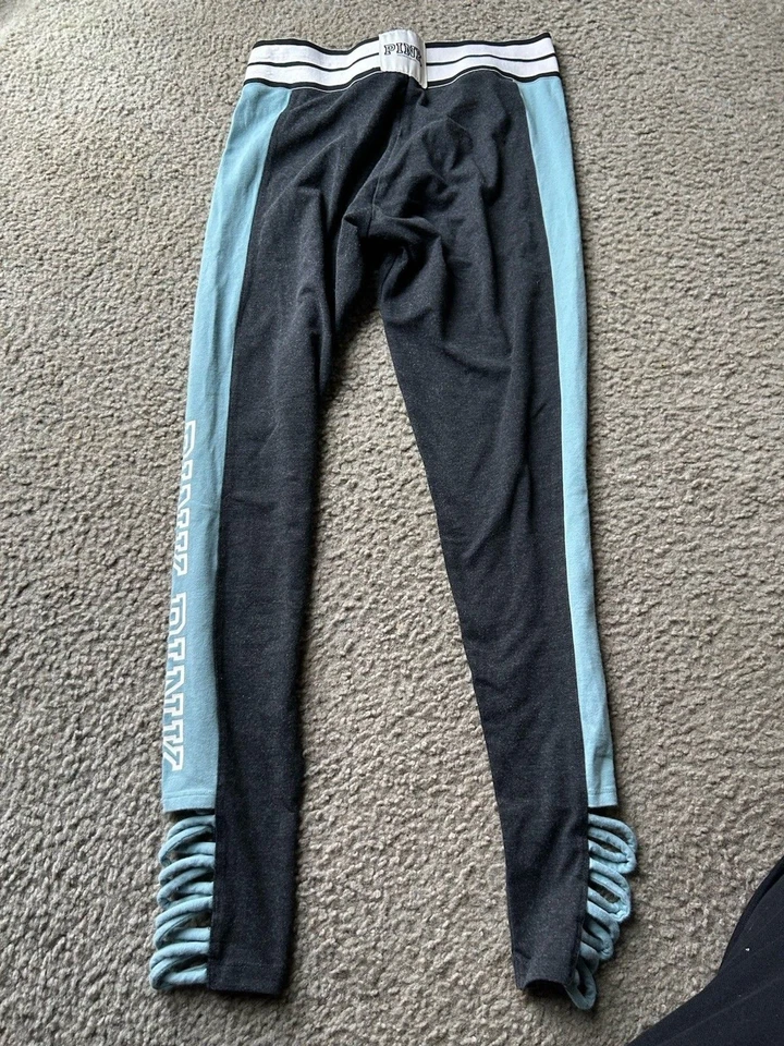 Victoria’s Secret ROSA Leggings Mujer’s M Gris Oscuro Brezo Tirantes Logo Foto 3 de 4