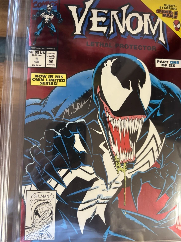 Protector letal Venom CBCS 9.6 firmado por Mark Bagley Foto 2 de 4