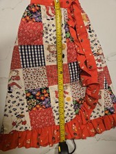 Vintage Her Majestys Girls Skirt Colorful Quilted Raggedy Ann Print Size 6