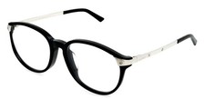 New CARTIER CT0082OA 001 52mm Black Silver Santos Eyeglasses Frames France