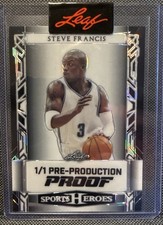 2024 Leaf Metal Steve Francis 1/1 Pre Prod. PROOF Sports Heroes White Crystal